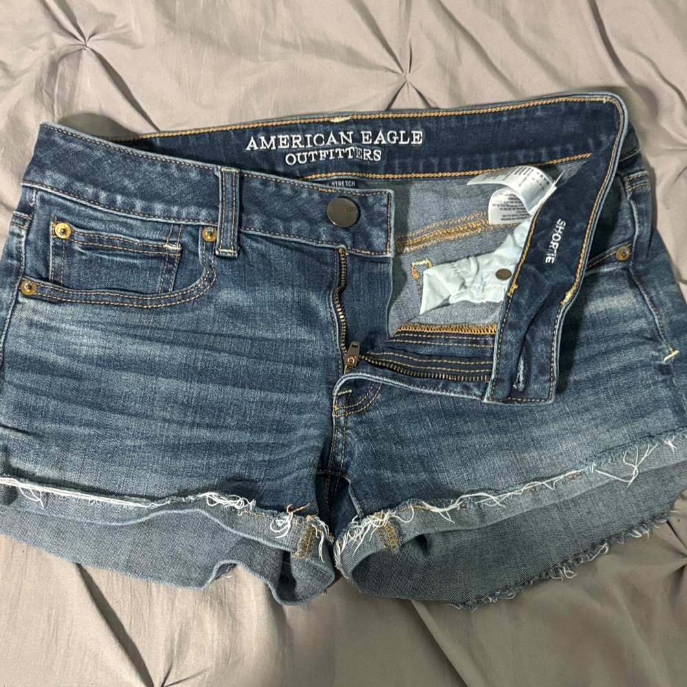 American Eagle Outfitters Distressed Blue Jean Shorts